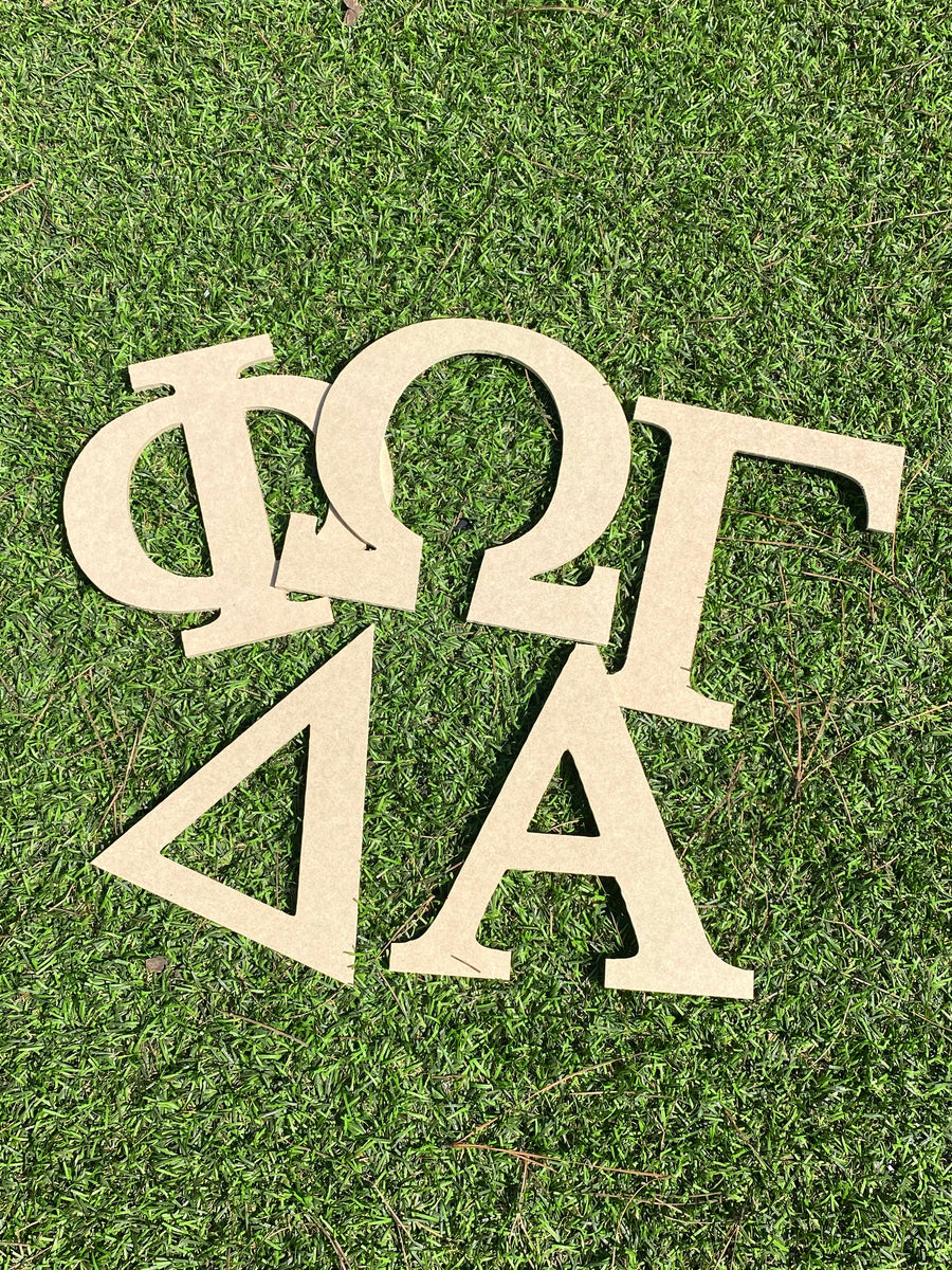 Wooden Greek Letter Nu - Fraternity/Sorority - Premium MDF Wood Letters (6  inch, Nu) 