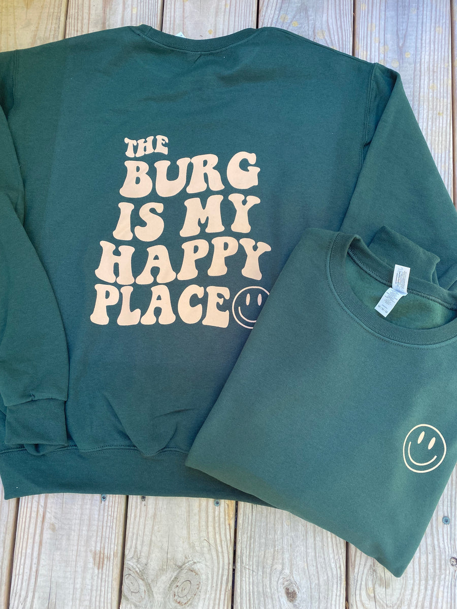 Happy Place Zip Up Tie Dye Camp Sweatshirt