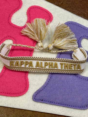 Sorority Woven Embroidered Bracelet