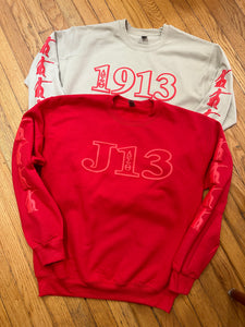 Delta 1913 or J13 Puff Print Sweatshirt