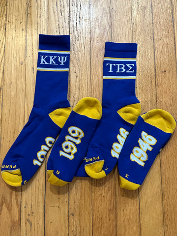 KKPsi & TBS Knit Woven Crew Socks