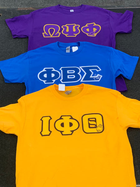 D9 - Fraternity Stitch Letter Hand Sign Tee