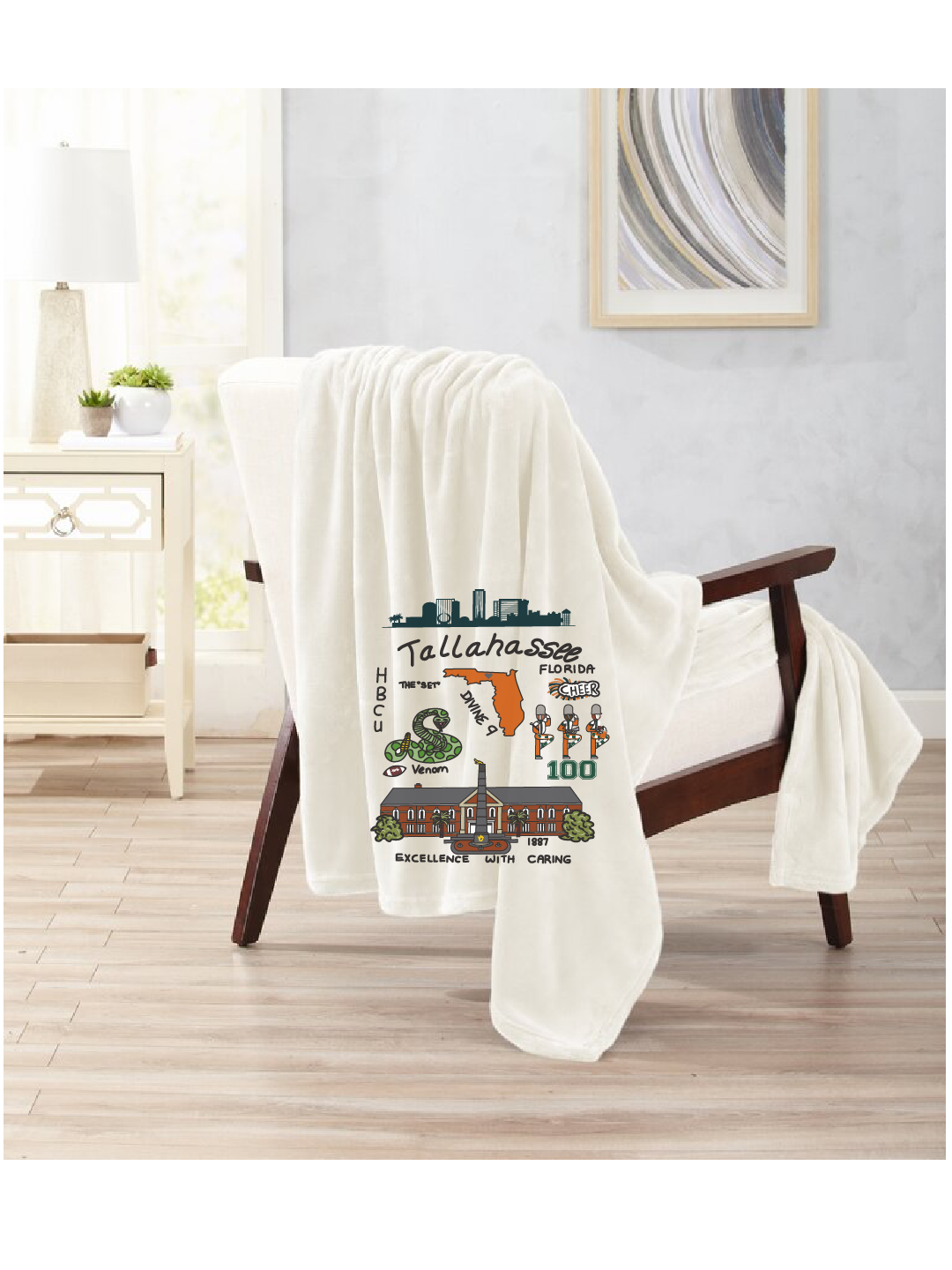Tallahassee Print (A&M) - Plush Blanket