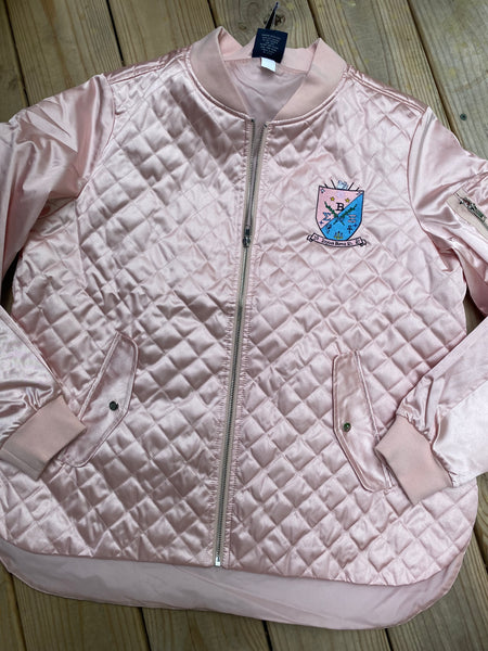Sigma Beta Xi - Satin Pink Bomber Jacket