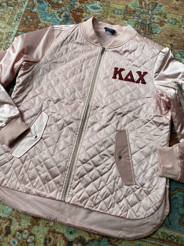 KDChi - Satin Light Pink Bomber Jacket