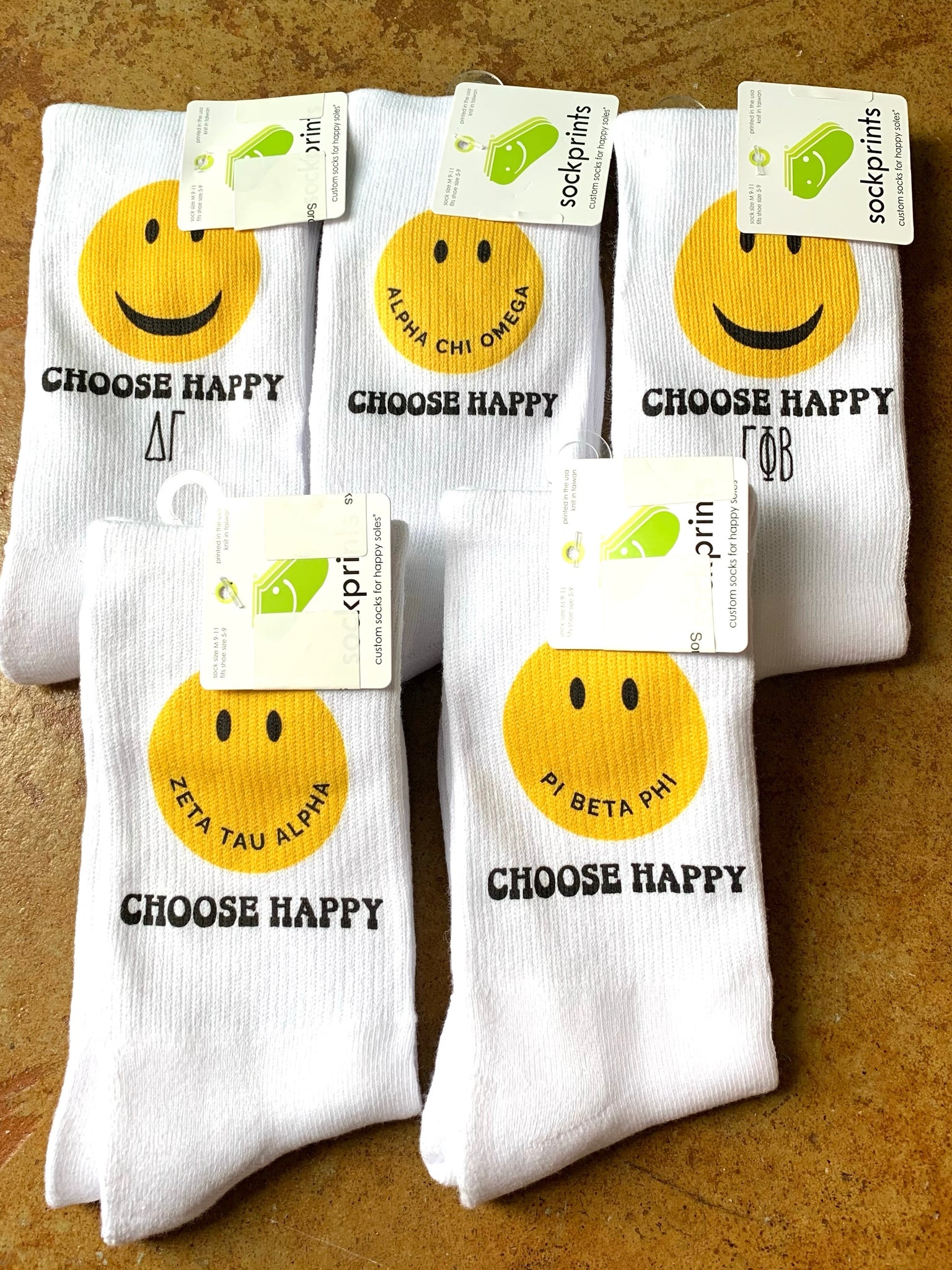 Sorority Choose Happy Crew Socks
