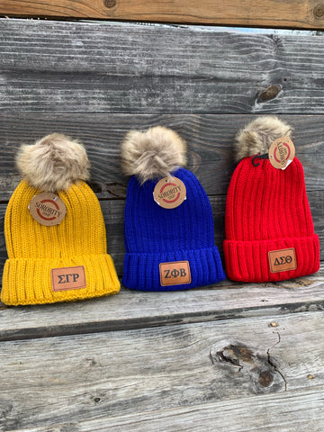 D9, MGC and Music - Knit Pom Beanie (Leather Patch)