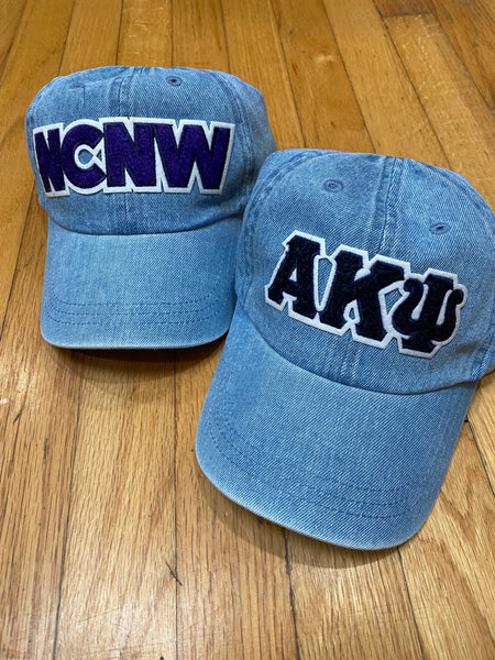 Chenille Lettered Hats Greek Organization and more (2 Styles)